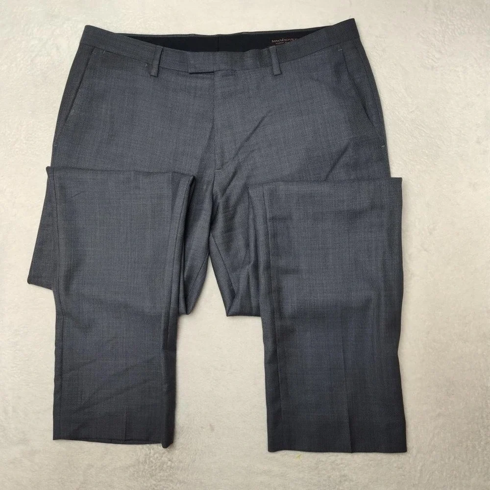 Banana Republic Pants Mens 35x34 Gray Modern Slim Marzotto Wool Business Suit